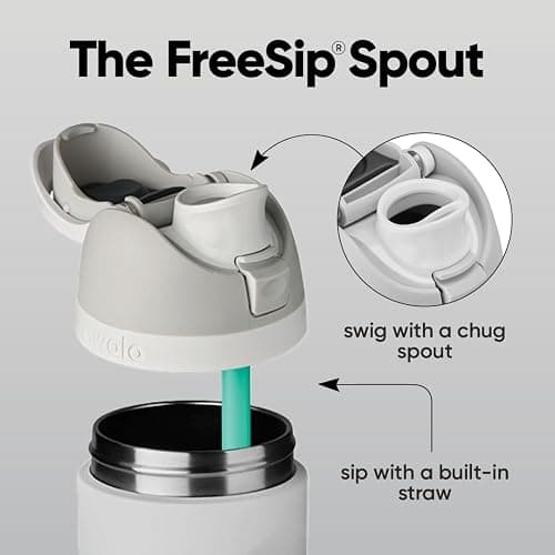 Owala FreeSip Insulated Stainless Steel Water Bottle with Straw, BPA-Free Sports Water Bottle, Great for Travel, 32 Oz, Shy Marshmallow thumbnail 4