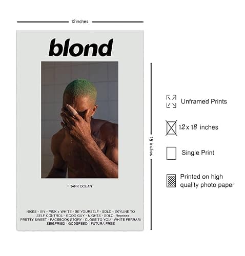 Frank Ocean Blond Wall Decor Poster 12x18 thumbnail 6