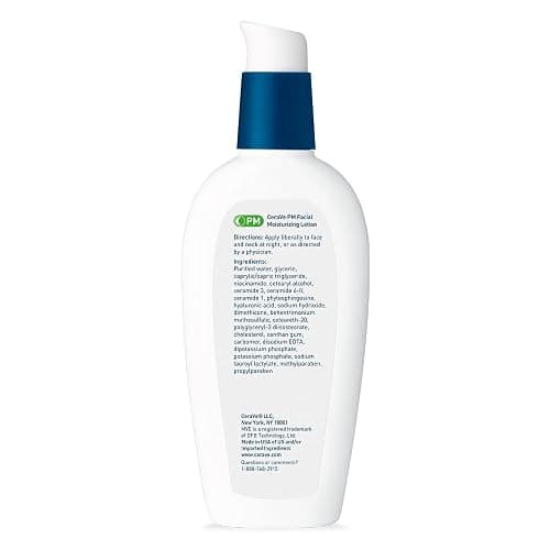 CeraVe PM Facial Moisturizing Lotion, Night Cream with Hyaluronic Acid and Niacinamide, Ultra-Lightweight, Oil-Free Moisturizer for Face, 3 Ounce thumbnail 8