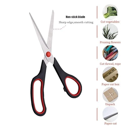 Scissors, Multipurpose office Scissors,8.5 Inch Ultra Sharp Shears, Comfort-Grip Handles Household scissors，Sturdy Sharp Craft Supplies - Pack of 5, Right/Left Hande thumbnail 5