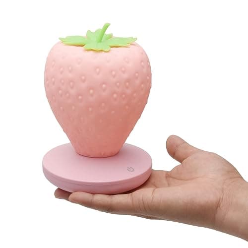 LVOERTUIG Strawberry Night Light, Cute Silicone Strawberry Lamp, LED Cute Night Light, Bedside Color Changing Lamp, 3 Modes Touch for Birthday, Christmas thumbnail 7
