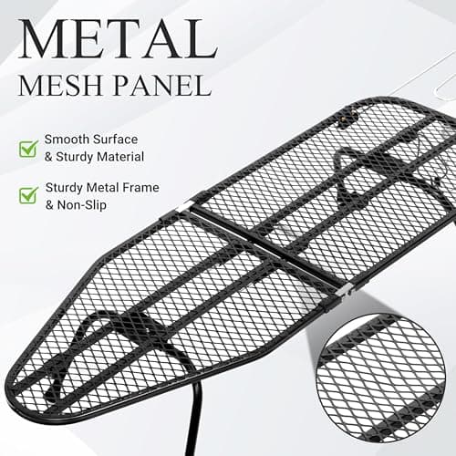 ZOES HOMEWARE Metal Mesh Panel Tabletop Ironing Board | Foldable Iron Board | Heavy Duty Small Iron Board with Heat Resistant Cover and 100% Cotton 8mm Thicken Pad | 31.5"x11.8"x6.2" thumbnail 3