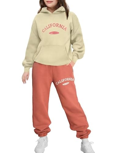 Arshinet Girls 2 Piece Outfits Hoodie Sweatsuit Sets Oversized Sweatshirt and Baggy Fall Fashion Sweatpant with Pockets - Image 1