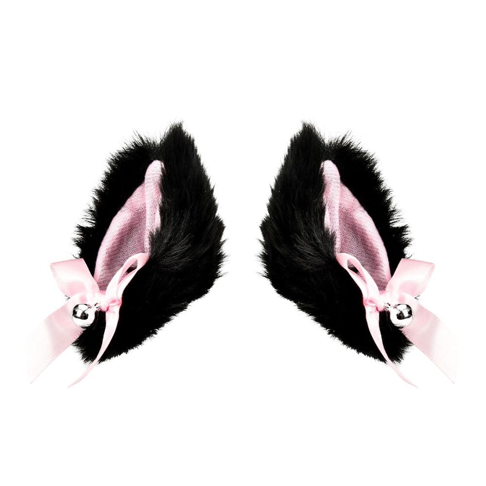 Cat Ears Hair Clip Adult Christmas Halloween Custome Hair Clips Cosplay Hair Accessories for Women Black Furry Animal Wolf Ears Party Dress Cat Ear Barrettes with Bell Bow Decor Hair Clip for Girls thumbnail 2