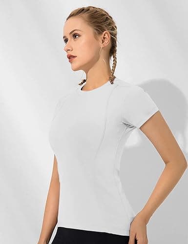 Loovoo Women Workout Shirts 1/2/3 Pack Athletic Compression Tee Dry Fit Yoga Gym Basic Tops thumbnail 3