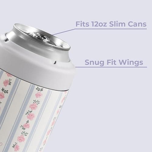 HydroJug Slim Can Cooler 12 oz, Stainless Steel Can Holder, Primrose | Fits 12 oz slim cans, double-wall insulated, snug fit wings, screw-top lid, cup holder friendly, dishwasher safe thumbnail 5