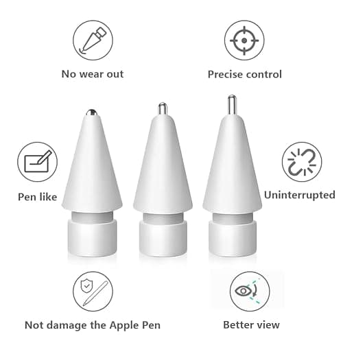 SIXFU Upgraded Tips for Apple Pencil, Mix Replacement Pencil Tips for Apple Pencil 2nd/ 1st Gen/USB-C/Pencil Pro Tips(6 PCS) thumbnail 3