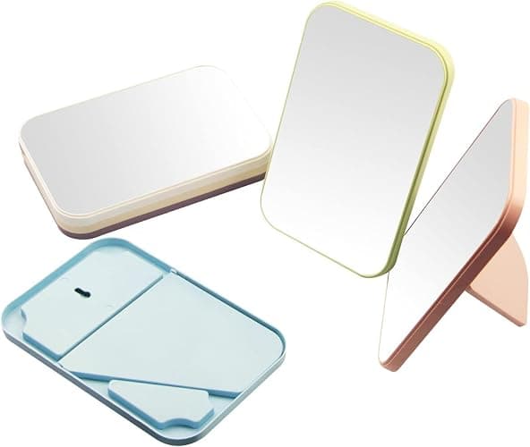 DVHOK 8-Inch Desktop Makeup Mirror, Portable Princess Mirror,Table Desk Wall Hanging Dual-Purpose Square Mirror White thumbnail 6