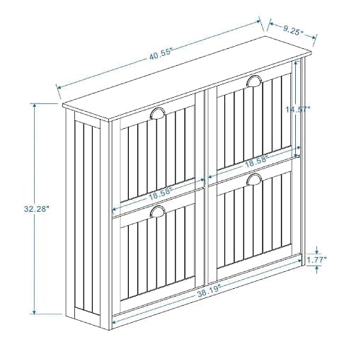 Shoe Storage Cabinet for Entryway, 16-24 Pairs Farmhouse Slim Shoe Cabinet with 4 Flip Drawers, Adjustable Shelves & Anti-Tipping Freestanding White Shoe Organizer for Small Space Hallway Apartment thumbnail 9