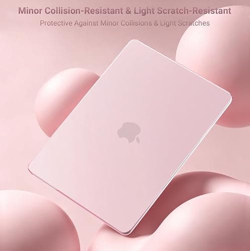 MOSISO Compatible with MacBook Air 13 inch Case M5 2026 M4 2025 M3 M2 2024-2022 A3449 A3240 A3113 A2681, Hard Shell&Keyboard Cover&Screen Film&Type C for MacBook Air 13.6 inch Case, Baby Pink thumbnail 5