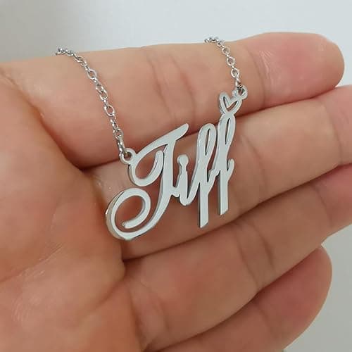 AQGS Custom Name Necklace Customized Personalized Plated Necklace for Mother Daughter Friendship Women Valentine's Day Christmas Birthday New Year Party thumbnail 4