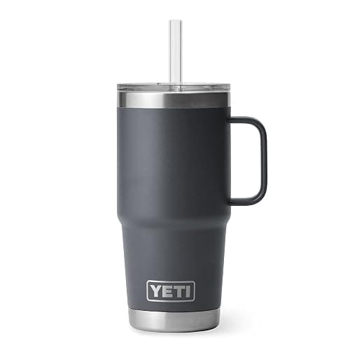 YETI Rambler 25 oz Tumbler with Handle and Straw Lid, Travel Mug Water Tumbler, Vacuum Insulated Cup with Handle, Stainless Steel, Charcoal thumbnail 7