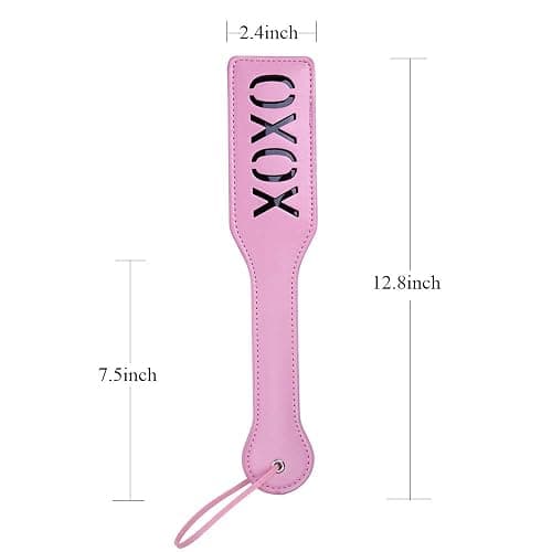 VENESUN XOXO Spanking Paddle for Adults Sex Toys, 12.8inch BDSM Faux Leather Paddle, Pink thumbnail 6