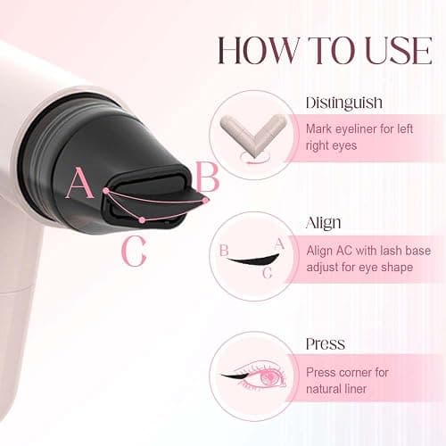 AIIONP One-Piece Eyeliner Stamp, 2025 Upgraded Foldable Eyeliner Stamp for Perfect Wings, Waterproof Eyeliners Tool, Smudge Proof Eyeliners Pen for Beginners (1pcs Black) thumbnail 3