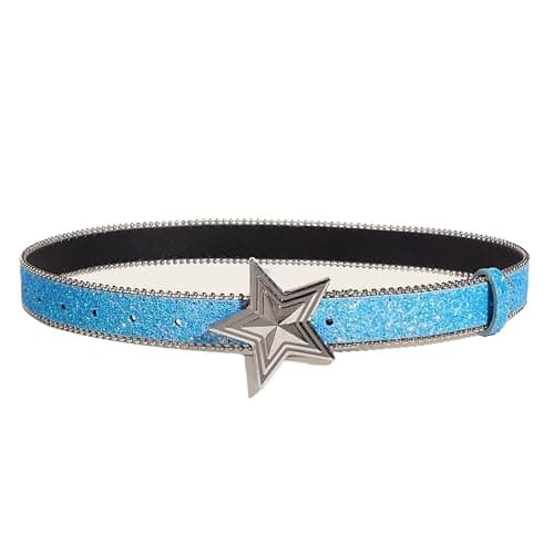 HUSSATOP Women Shiny Sequins PU Leather Waist Belt Girls Bling Y2K Star Belts for Jeans Dress thumbnail 2