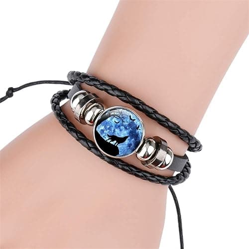 Gooey Adjustable Wolf Braided Leather Bracelet - Cute Bangle Bracelets for Women, The Pretty Gifts for Women thumbnail 8