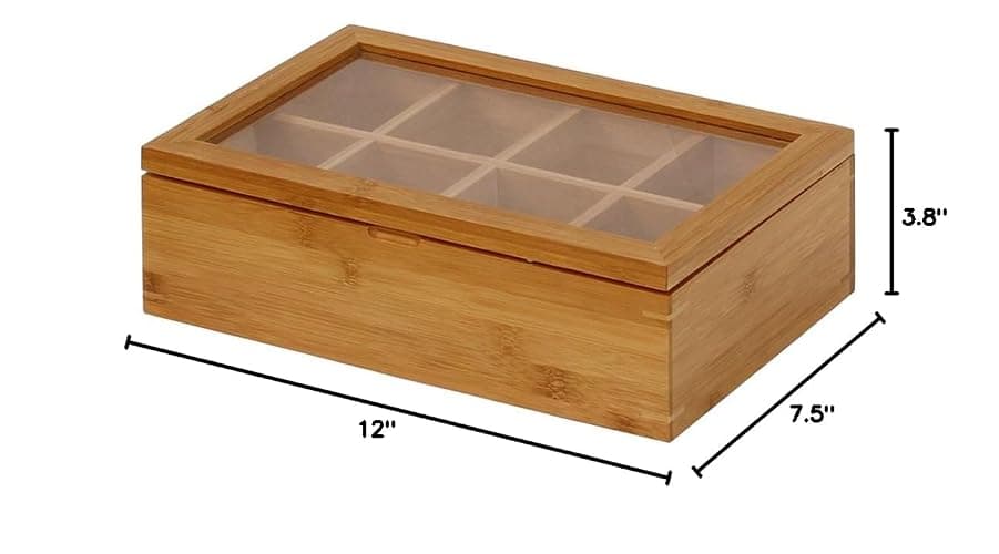 Oceanstar - TB1323 Oceanstar Bamboo Tea Box, 12 Inch, Natural thumbnail 2