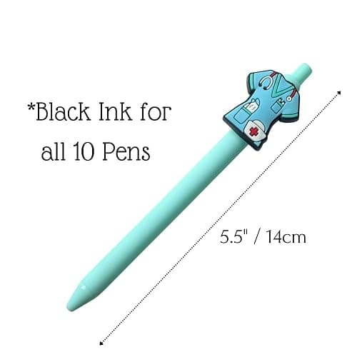 YJ PREMIUMS 10-Pack of Cute Nursing Pens with Heart, Syringe Designs in Black Ink - Versatile Writing Instruments for Nurses, Medical Assistants, Students (Medical) thumbnail 3