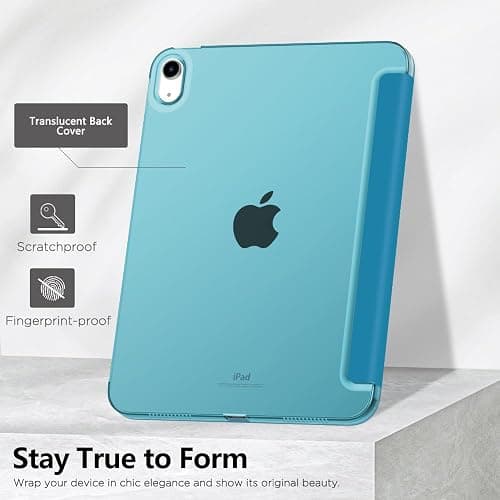 MoKo for iPad (A16) 11th Generation Case 11 Inch 2025,iPad 10th Generation Case 10.9 Inch 2022,Slim Stand Hard PC Translucent Back Shell Smart Cover,Support Touch ID,Auto Wake/Sleep, Peacock Teal Blue thumbnail 6