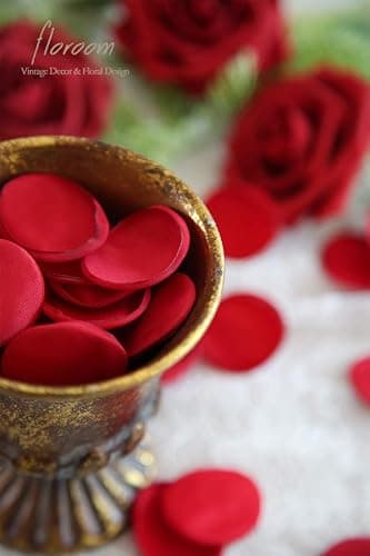 Floroom 300pcs Rose Petals Dark Red Faux Silk Flower Petals for Wedding Flower Girl Basket Aisle Scatter Dinner Table Centerpieces Party Confetti Bridal Shower Romantic Night Decoration thumbnail 2