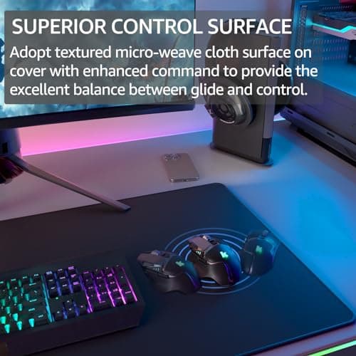 KTRIO Large Gaming Mouse Pad Desk Mat for Gamer, 31.5" x 15.7", Black, XXL thumbnail 2