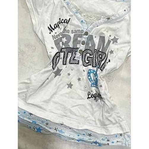 Cutecore Harajuku Y2k Baby Tee Cute Kawaii Emo Grunge Shirt Women Vintage Graphic Tees Short Sleeve Alt Tops 2000s thumbnail 4