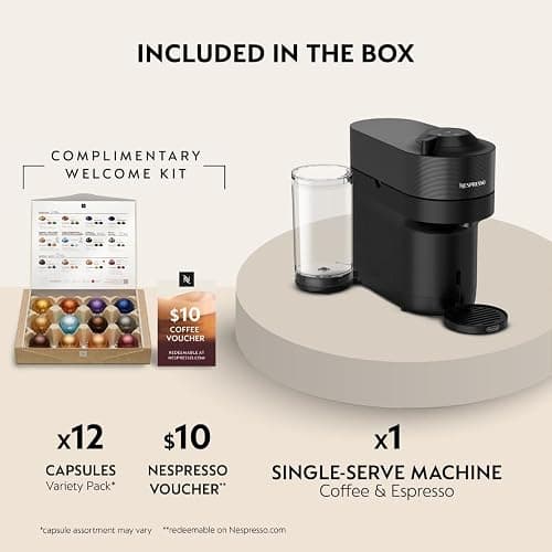 Nespresso Vertuo Pop+ Coffee and Espresso Machine by De'Longhi, Liquorice Black thumbnail 4