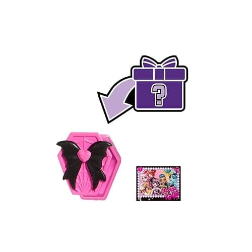 Monster High Scary Sweet Birthday Doll, Draculaura in Pink Party Dress with Themed Accessories Like Invite, Balloon, Gift, Fan and More thumbnail 8
