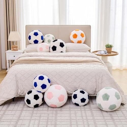 XVTRU World Cup Soccer Pillow Football Ball Throw Pillow Aesthetic Home Decor Soccer Plush Pillows Round Soccer Ball Decorative Pillow Soft Soccer Ball for Inside House Decor thumbnail 6