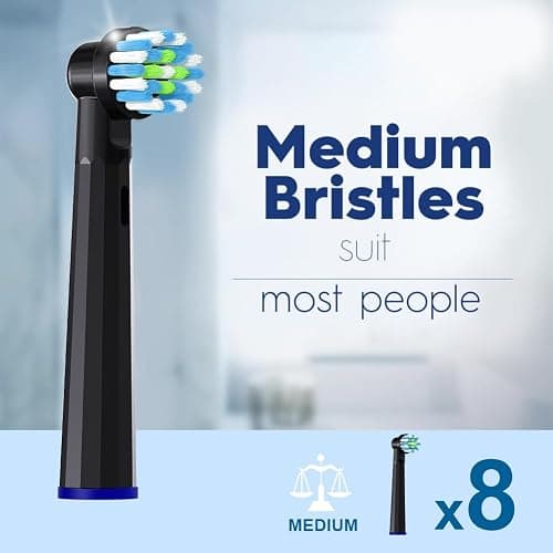 Replacement Heads Compatible with Braun Oral B Pro 1000, Genius X, Smart 1500 Electric Toothbrush, 8 Pcs Precision Brush Heads Refills Compatible with Oral B (Black) thumbnail 3