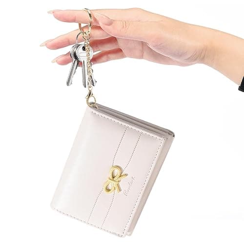 Sunwel Fashion Cute Coquette Bow Wallet with Key-chain for Women Girls | Bow Print Wallet Card Holder ID Window thumbnail 5