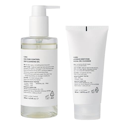 YUMU Double Cleansing Duo Set, Gentle Face Wash & Pore Control Cleansing Oil, Hydrating, Korean Skin Care thumbnail 2