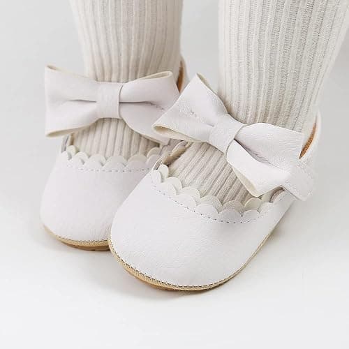 Baby Girls Mary Jane Flats Shoes with Non-Slip Soft Sole Toddler First Walkers Newborn Princess Dress Shoes thumbnail 3