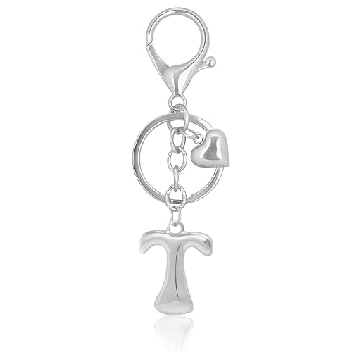 BydGxy Gold Bubble Heart, Cherry, Bow & More Designs Letter Initial Keychain Bag Charms – Cute Purse Charms for Handbags - Image 1