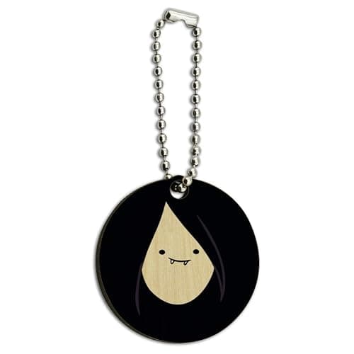 GRAPHICS & MORE Adventure Time Marceline Head Wood Wooden Round Keychain Key Chain Ring - Image 1