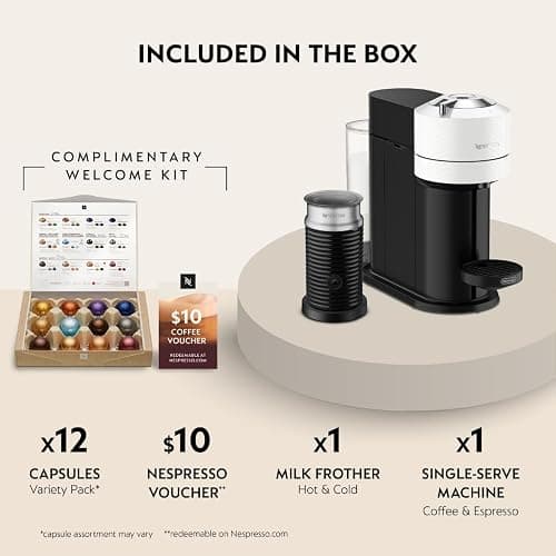 Nespresso Vertuo Next Coffee and Espresso Maker by De'Longhi with Aeroccino Milk Frother, White thumbnail 4