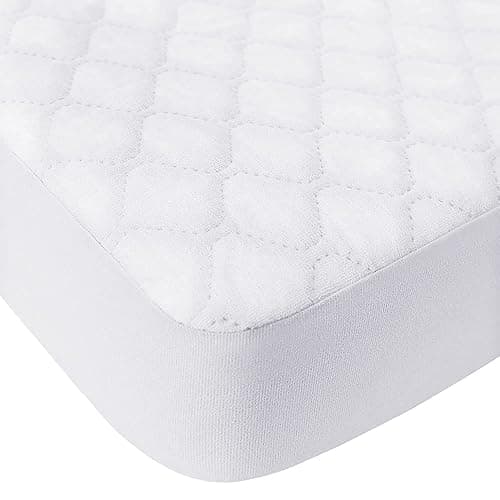 BlueSnail Quilted Waterproof Pack N Play Mattress Fitted Cover for Tollder, Portable Mini Crib Sheet, Comfortable and Breathable Playard Sheet (Snow White) - Snow White - playard/pack n paly/mini cirb