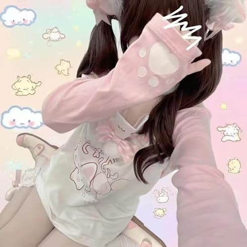 Y2K Cutecore Kawaii Teen Shirt Women Off Shoulder Sweet Oversize Japan Cartoon Print Cute Tshirt Top Clothes thumbnail 7