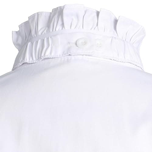 Gothic Victorian Blouse for Women Sweet Lolita Shirt High Low Irregular Ruffles Lotus Hem Medieval Tops thumbnail 5