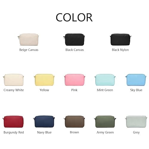 YONBEN Organizer Bag Lightweight Cosmetic Bag with Ring Clasp Perfect Travel Makeup Bag for Women nylon Stand Up Design (Navy Blue/Nylon) thumbnail 3