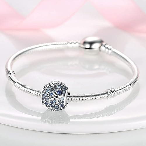 💙 MULA 925 Sterling Silver Charms for Bracelets and Necklaces Family Letters Dangle Pendants Airplane Travel Beads Family Tree Jewelry Charms for Women thumbnail 3