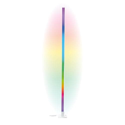 Brilliant RGB-LED Stehlampe | 150 cm Höhe | dimmbare Standleuchte mit Musiksensor & Fernbedienung & RGB-Frontlight | max. 125 lm | integiertes LED | aus Aluminium/Kunststoff in Weiß - Image 1