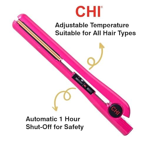 CHI Tourmaline Ceramic Flat Iron Hair Straightener 1", Professional Hair Styling Tool for Silky Smooth Hair, Frizz Control & Curling, Pure Pink 1" Plates thumbnail 3