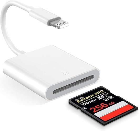 Lightning to SD Card Camera Reader [Apple MFi Certified] iPhone SD Card Reader, Memory Card Adapter Camera Card Viewer Reader for iPhone 14/13/12/11/X/XS/XR/8/7 iPad, Plug and Play - Image 1