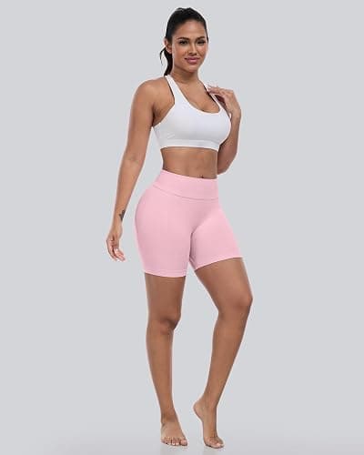 CHRLEISURE Workout Gym Biker Shorts, High Waisted Butt Lifting Scrunch Butt Sports Seamless Shorts Sets 4 Piece thumbnail 2