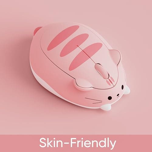 Akko Cat Theme Wireless Gaming Mouse Pink, Tri-Mode Mouse BT3.0/BT5.0/2.4G, Cute Optical Cordless Cartoon Mice for Computer/Laptop/Desktop/PC, Compatible with Mac/Win (Pink Angie) thumbnail 6