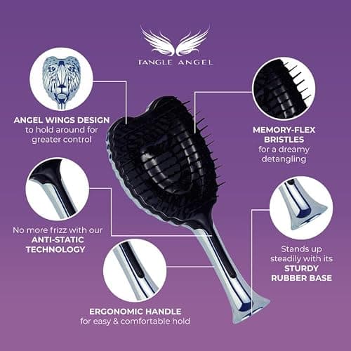 Tangle Angel Detangling Hair Brush - Anti Static Tangle Taming Brush with Soft Bristles - Heat & Water Resistant Pro Detangler Hairbrushes for Women for Fine, Thick, Wavy, & Curly Hair - Titanium thumbnail 5