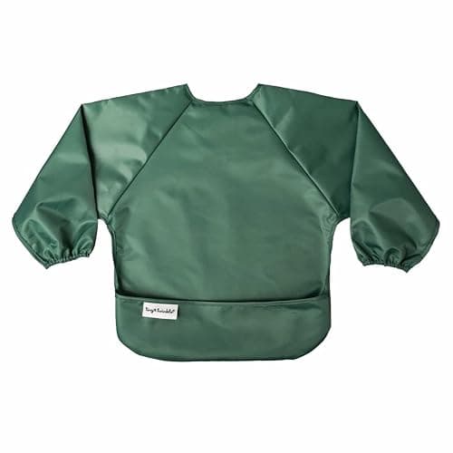 Tiny Twinkle Long Sleeve Bib for Babies & Toddlers | 2-Pack Waterproof Smock Bib for Eating | Machine Washable & Mess-Proof Feeding Essentials | Newborn Shower Gift (Slate Olive,6–24M) thumbnail 4