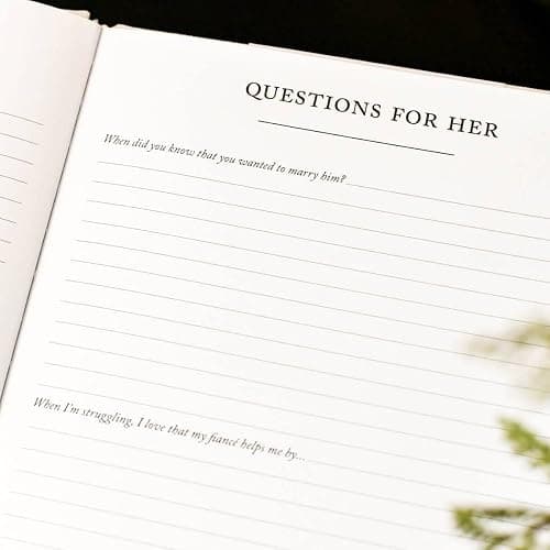 Engagement Journal for Couple - Wedding Journal For Bride To Be w/Prompts, Photos & More - Unique Couples Engagement Scrapbook (Ivory, 69-Pages) thumbnail 7