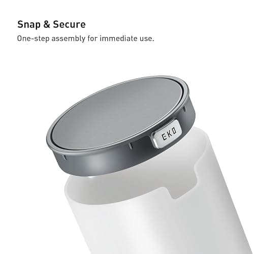 EKO Mini Desk Trash Can with Swing-Top Lid 0.4 Gallon Small Table Round Wastebasket for Office, Home, Car (White) thumbnail 7